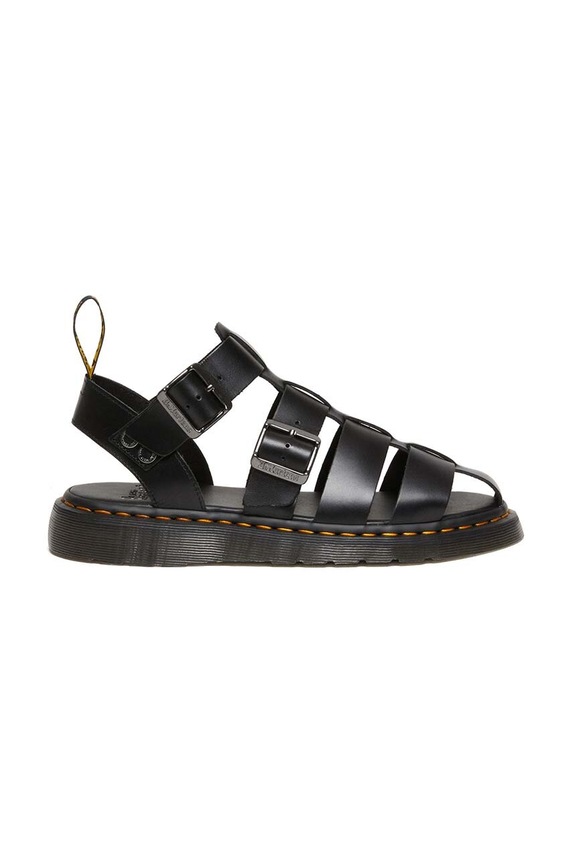 Dr. Martens sandały skórzane Garin płaski czarny DM30766001