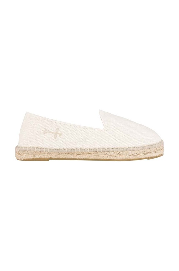 Manebi espadryle Flat Espadrilles tekstylny biały O.7.0.N0