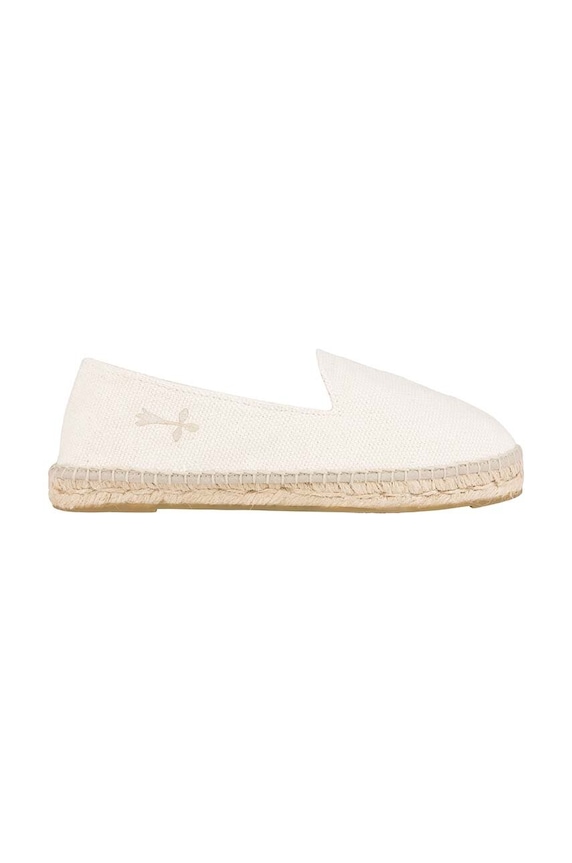 Manebi espadryle Flat Espadrilles tekstylny biały O.7.0.N0