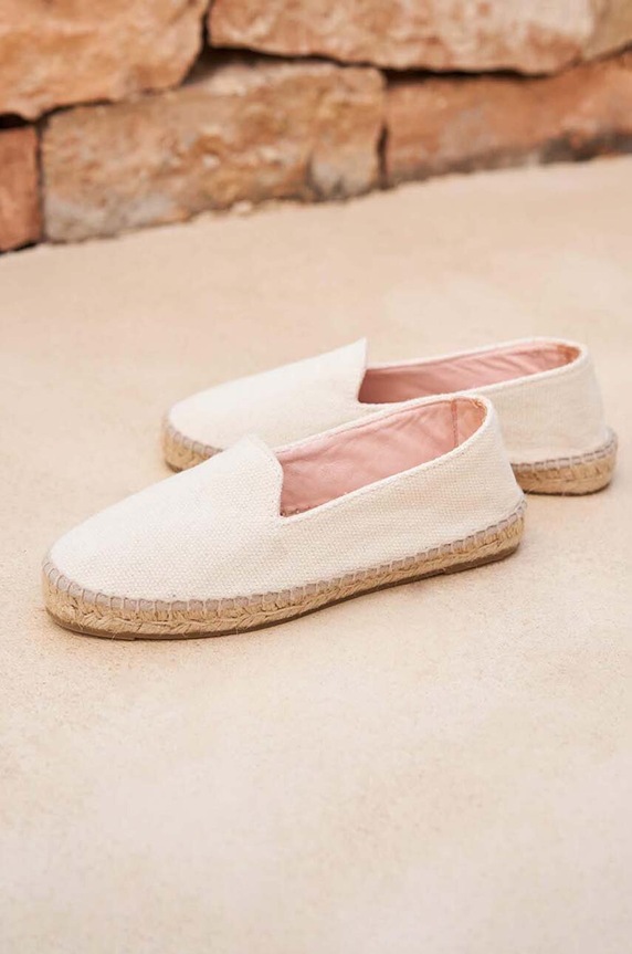 Manebi espadryle Flat Espadrilles O.7.0.N0 biały SS26