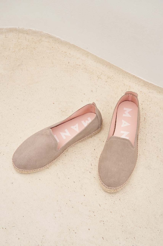 Manebi espadrilles velúrból Flat W.1.9.N0 barna SS23
