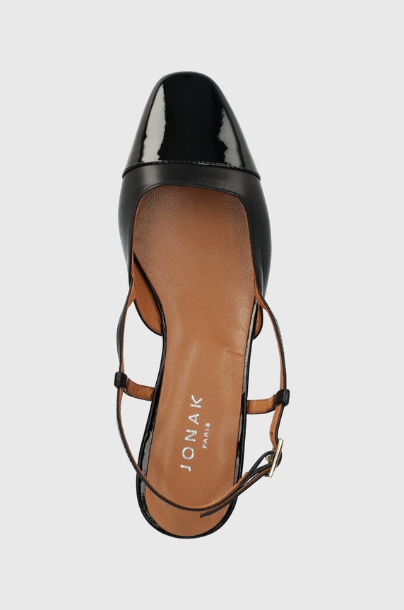 Jonak baleriny skórzane DHAPOU VERNIS CUIR czarny 6000255