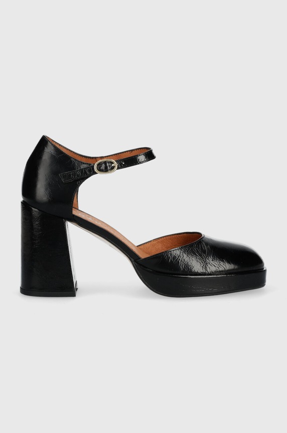 Jonak scarpe décolleté VERO CUIR BRILLANT pelle fiore nero 3400144