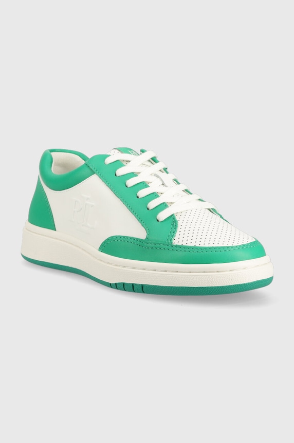 Kožené tenisky Lauren Ralph Lauren HAILEY II 802904469003.100 zelená SS23