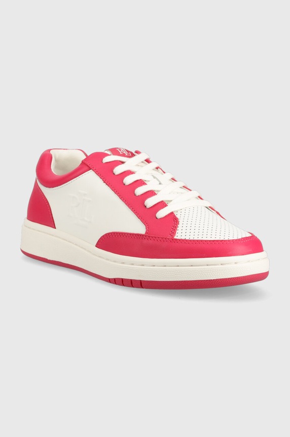 Lauren Ralph Lauren sneakersy skórzane Hailey II 802904469004.100 różowy SS23