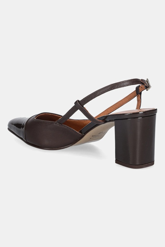 Obuv Kožené lodičky Jonak DHAPOP VERNIS/CUIR 3300259 hnedá