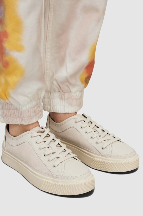 Кожаные кроссовки AllSaints MILLA бежевый WF716Y