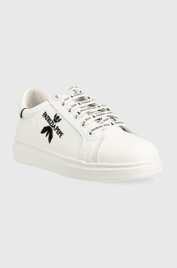 Kožené sneakers boty Patrizia Pepe Girl PPJ210.31.34 bílá SS24