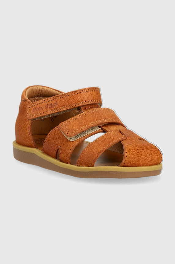 Pom D'api sandały skórzane dziecięce O1CFAF0402.24.27 brązowy SS23