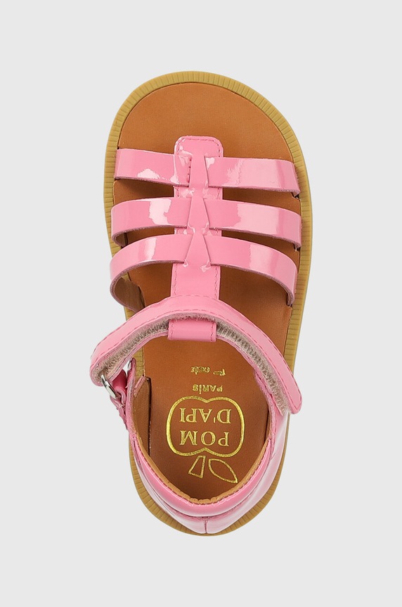 Παιδικά δερμάτινα σανδάλια Pom D'api ροζ O1CZAG0404.24.27
