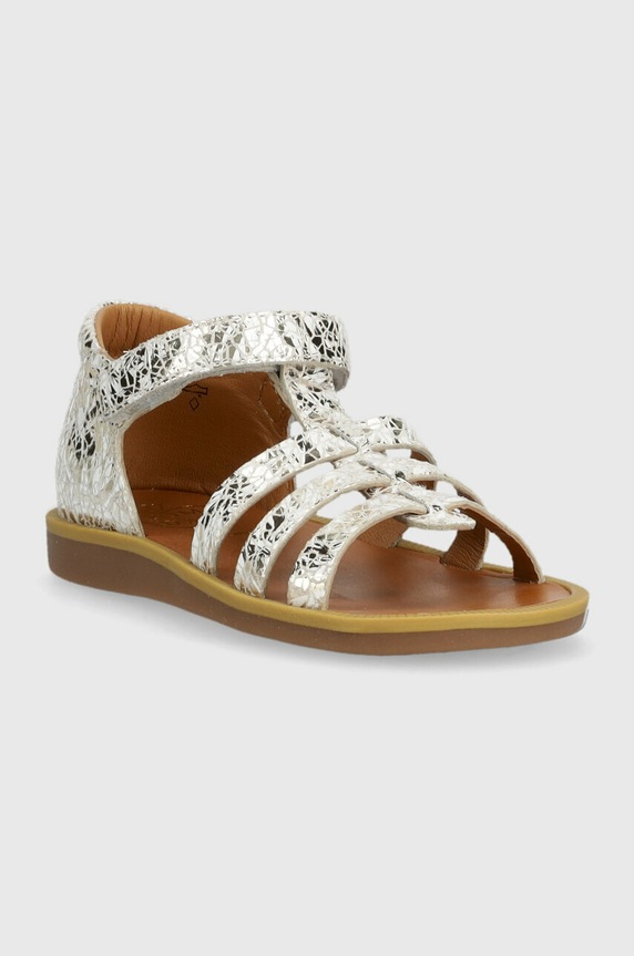 Pom D'api sandały skórzane dziecięce O1CZAJ0406.24.27 srebrny SS23
