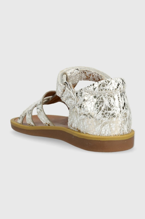 Dziewczynka Pom D'api sandały skórzane dziecięce O1CZAJ0406.24.27 srebrny