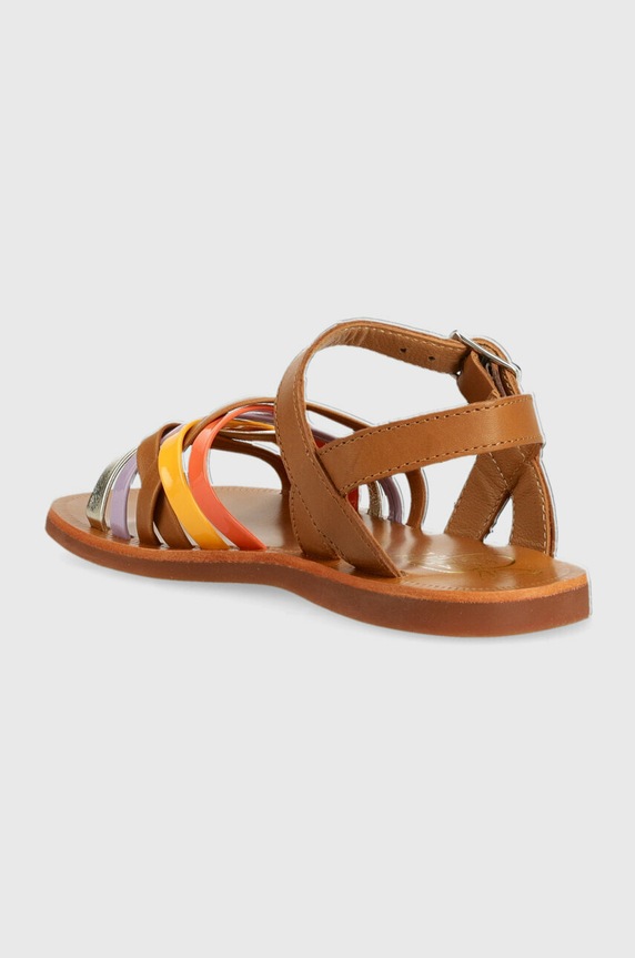 Dziewczynka Pom D'api sandały skórzane dziecięce O1GQAA0401.28.30 brązowy