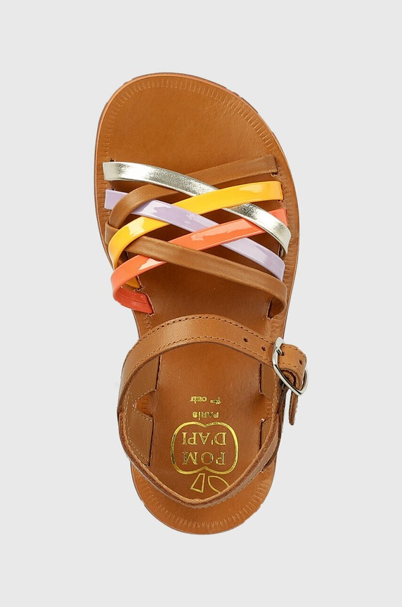 Pom D'api sandały skórzane dziecięce brązowy O1GQAA0401.28.30
