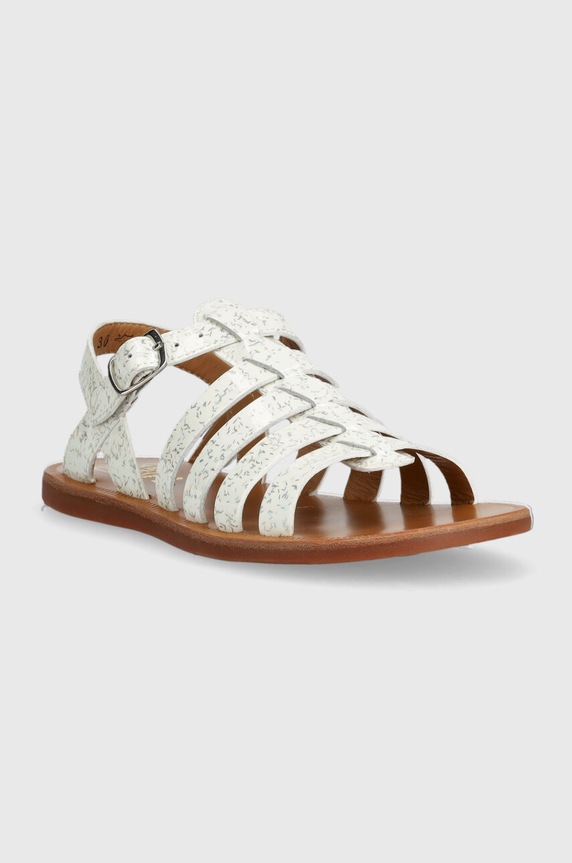 Παιδικά δερμάτινα σανδάλια Pom D'api O1GYAQ0409.28.30 λευκό SS23