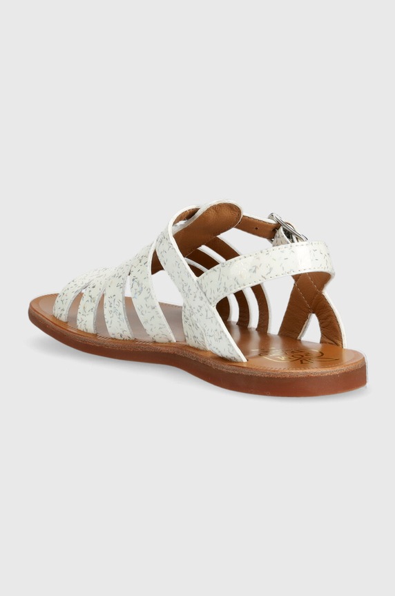 Κοριτσίστικα Παιδικά δερμάτινα σανδάλια Pom D'api O1GYAQ0409.28.30 λευκό