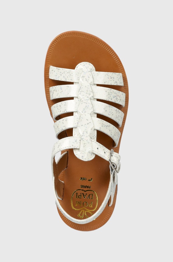 Παιδικά δερμάτινα σανδάλια Pom D'api λευκό O1GYAQ0409.28.30