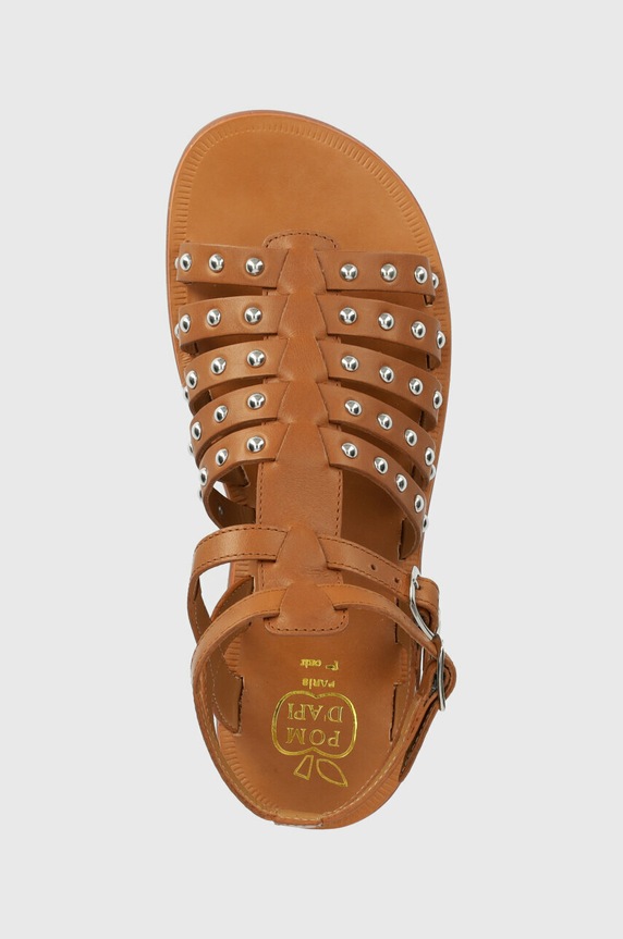 Παιδικά δερμάτινα σανδάλια Calvin Klein καφέ O1GZAA0402.35.38