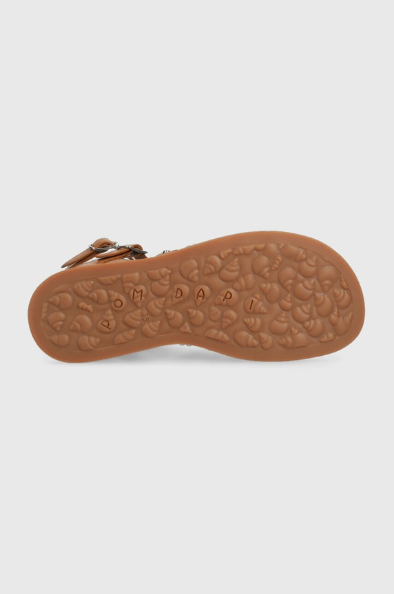 Παιδικά δερμάτινα σανδάλια Calvin Klein O1GZAA0402.35.38 καφέ