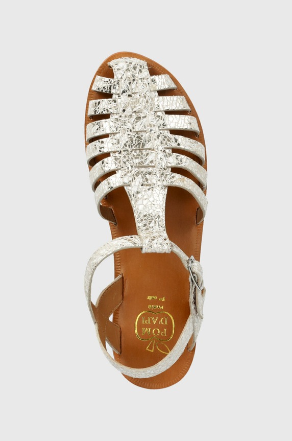 Παιδικά δερμάτινα σανδάλια Calvin Klein ασημί O1LAAJ0403.35.38