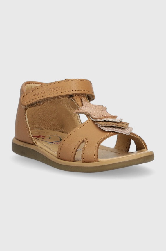 Shoo Pom sandale din piele pentru copii O4NBAT0402.19.23 maro SS23