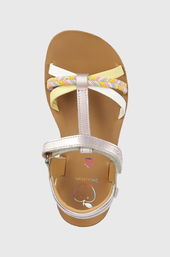 Shoo Pom sandale din piele pentru copii argintiu O4PJBR0403.28.34