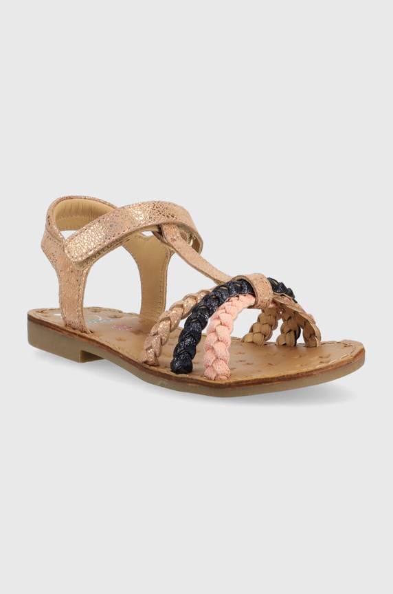 Shoo Pom sandale din piele pentru copii O4RICD0401.28.34 bej SS23
