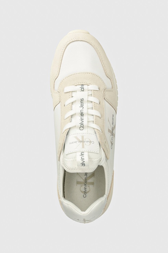 Calvin Klein Jeans sneakers RUNNER SOCK LACEUP NY-LTH alb YM0YM00553