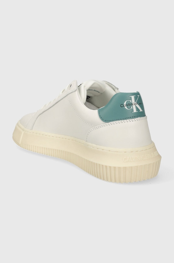 Obuwie Calvin Klein Jeans sneakersy skórzane YM0YM00681 CHUNKY CUPSOLE MONOLOGO YM0YM00681 biały