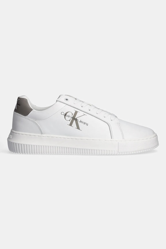 Calvin Klein Jeans sneakersy skórzane YM0YM00681 CHUNKY CUPSOLE MONOLOGO YM0YM00681 biały NC24