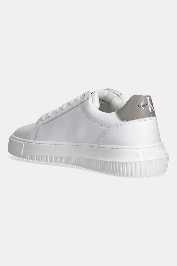 Obuwie Calvin Klein Jeans sneakersy skórzane YM0YM00681 CHUNKY CUPSOLE MONOLOGO YM0YM00681 biały