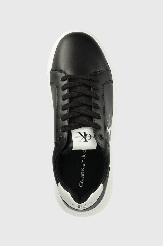 Calvin Klein Jeans sneakersy skórzane Chunky Capsule Monologo czarny YM0YM00681
