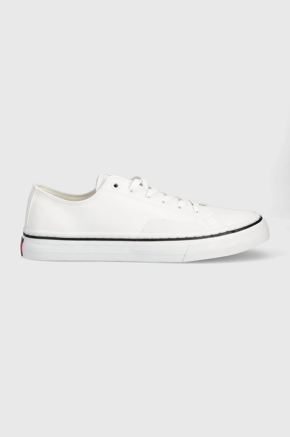 Tenisky Tommy Jeans Leather Vulc Tjm Ess Planet friendly bílá EM0EM01047
