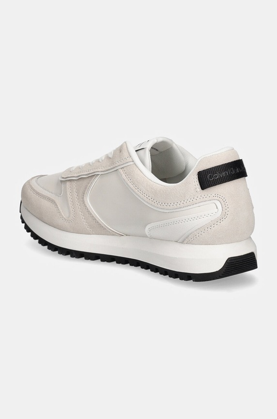 Obuwie Calvin Klein Jeans sneakersy skórzane TOOTHY RUNNER IRREGULAR LINES YM0YM00624 biały