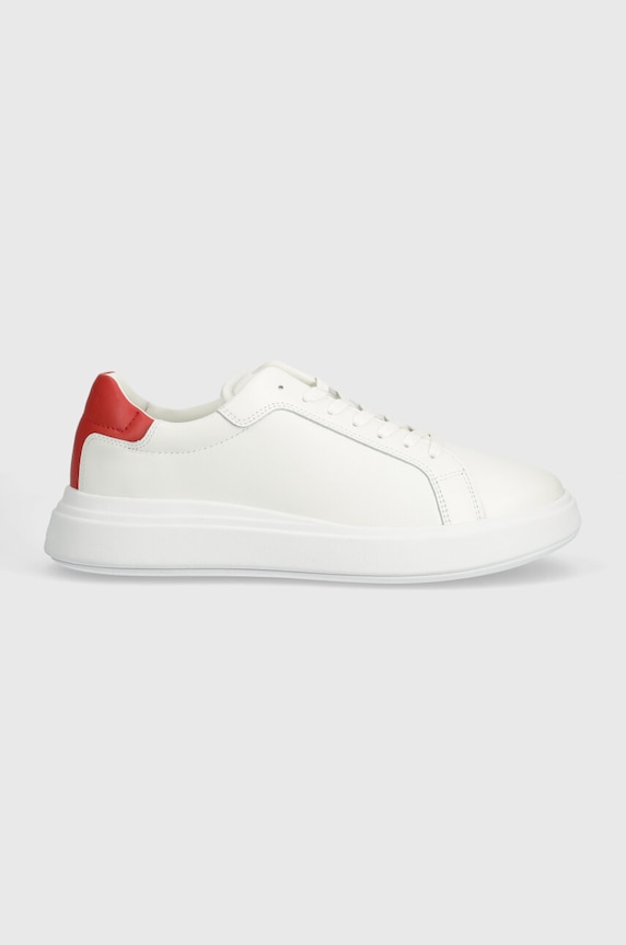 Kožne tenisice Calvin Klein LOW TOP LACE UP LTH HM0HM01016 bijela AW25