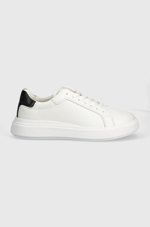 Calvin Klein sneakersy skórzane LOW TOP LACE UP LTH HM0HM01016 biały AW25