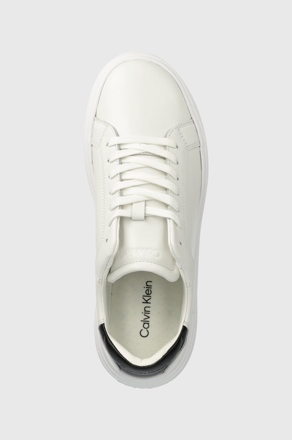 Calvin Klein sneakersy skórzane LOW TOP LACE UP LTH biały HM0HM01016