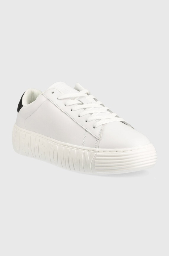 Tommy Jeans bőr sportcipő LEATHER OUTSOLE EM0EM01159 fehér SS23