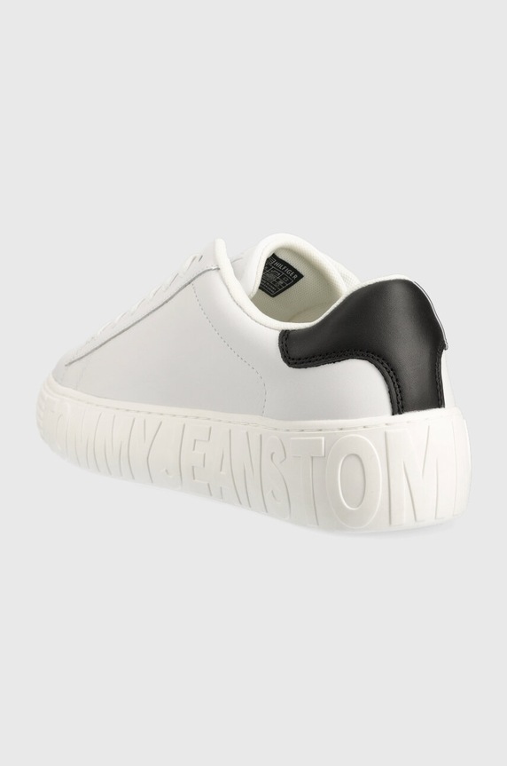 Cipők Tommy Jeans bőr sportcipő LEATHER OUTSOLE EM0EM01159 fehér