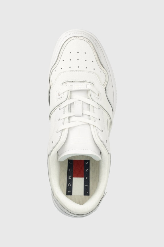 Tommy Jeans bőr sportcipő BASKET CUPSOLE fehér EM0EM01194