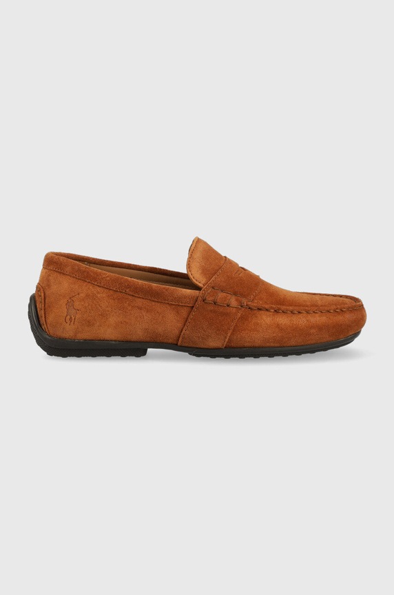 Mokasinke od brušene kože Polo Ralph Lauren REYNOLD brušena koža smeđa 803893741003