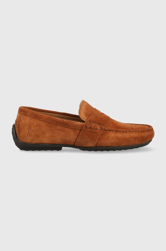 Mokasinke od brušene kože Polo Ralph Lauren REYNOLD brušena koža smeđa 803893741003