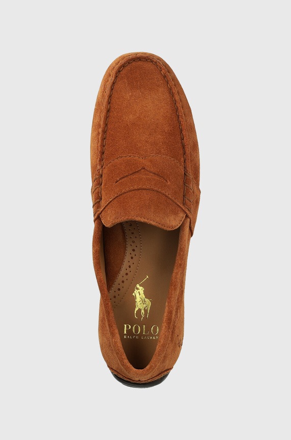 Mokasinke od brušene kože Polo Ralph Lauren REYNOLD smeđa 803893741003