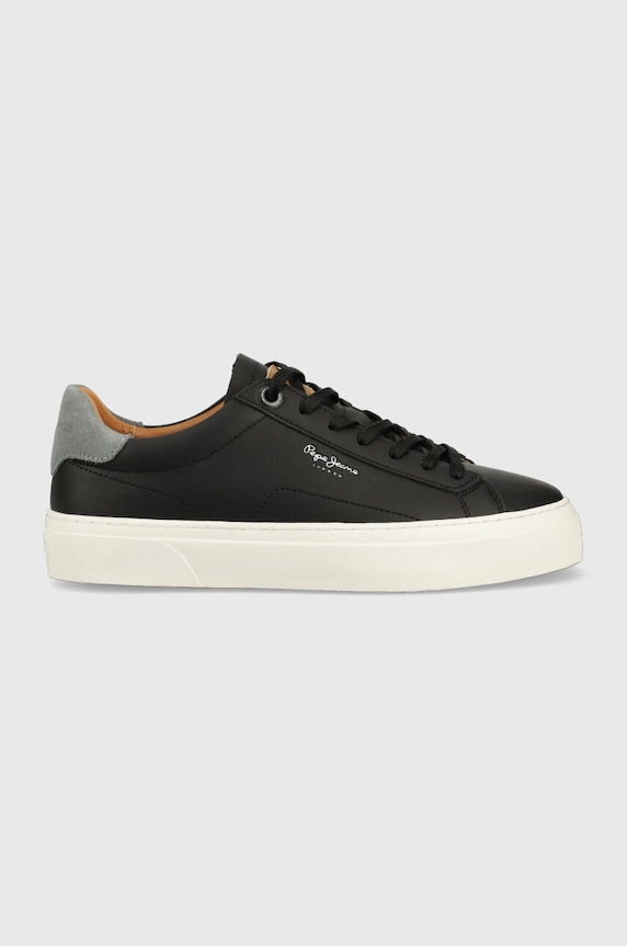 Pepe Jeans sneakersy skórzane YOGI niska czarny PMS30930