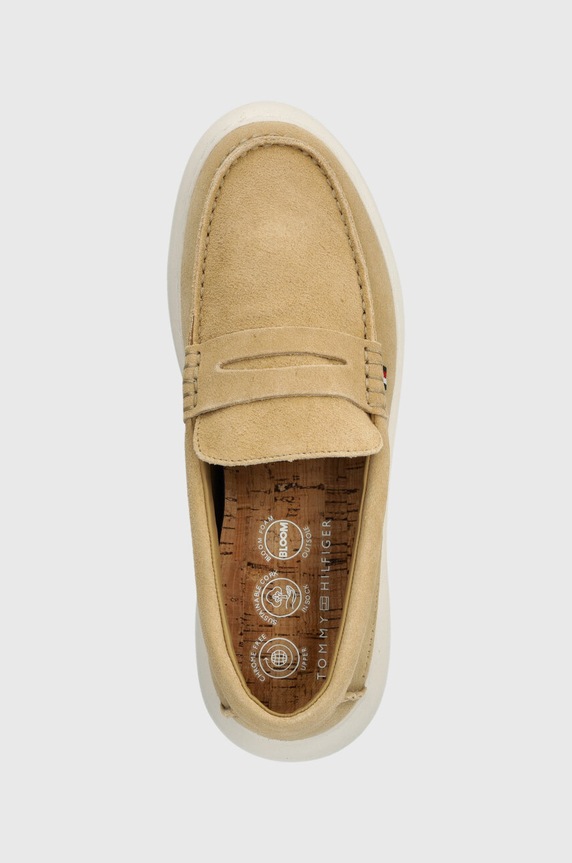 Tommy Hilfiger velúr mokaszin TOMMY HILFIGER HYBRID LOAFER bézs FM0FM04440