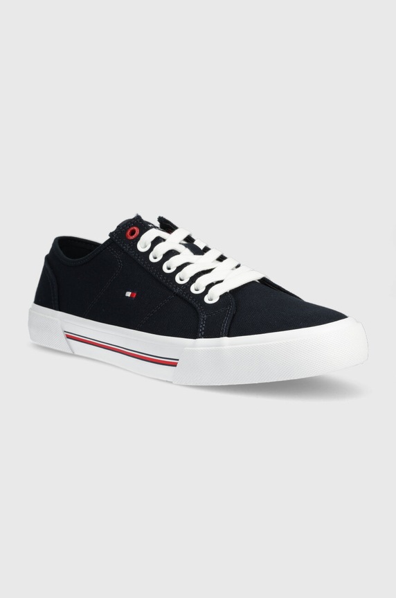 Tenisky Tommy Hilfiger CORE CORPORATE VULC CANVAS FM0FM04560 tmavomodrá SS24