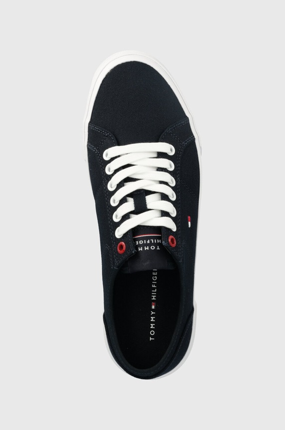 Tenisky Tommy Hilfiger CORE CORPORATE VULC CANVAS tmavomodrá FM0FM04560