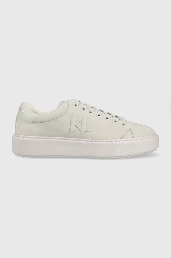 Karl Lagerfeld sneakersy skórzane MAXI KUP niska szary KL52217.2LL