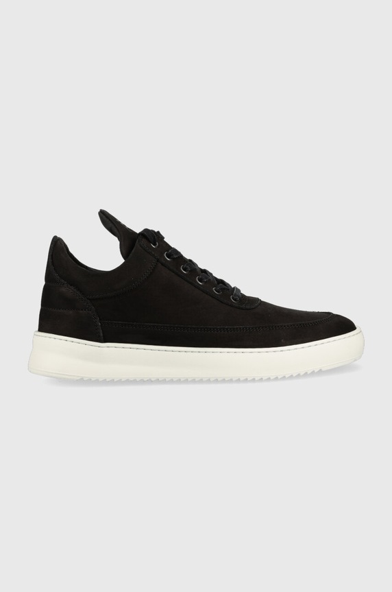 Filling Pieces sneakersy skórzane Low Top Ripple płaska czarny 25121721863