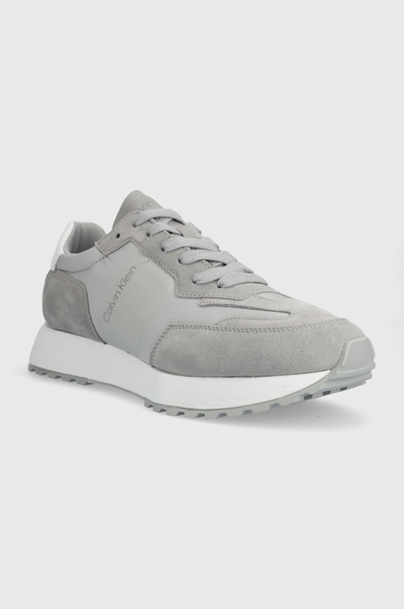 Calvin Klein sneakersy LOW TOP LACE UP MIX HM0HM00497 szary SS24